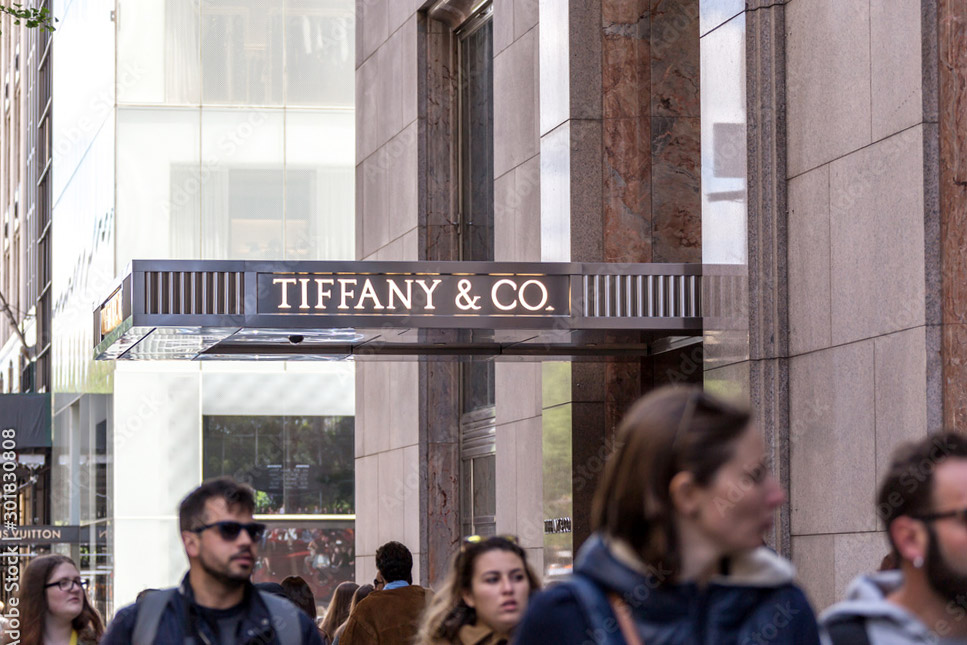 People walk by the Tiffany & CO. flagship store in NYC. 