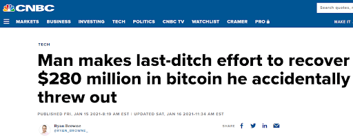 Screengrab of a CNBC news article with the headline, 