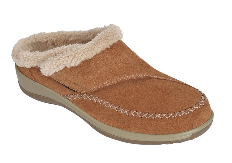 A beige photo of a slipper from Orthofeet. 