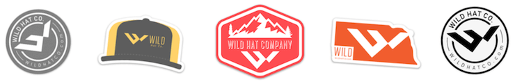 Examples of free Wild Hat Co stickers