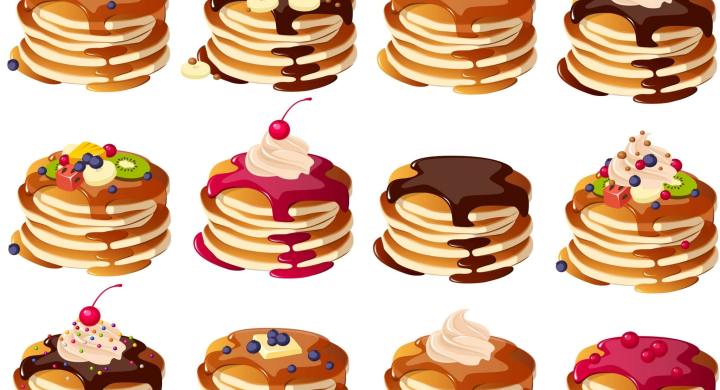 Graphic of different pancakes
